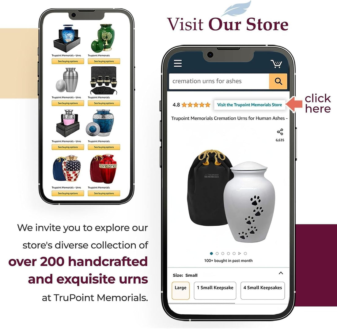 Trupoint Memorials Small Pet Urn for Dogs and Cats Ashes