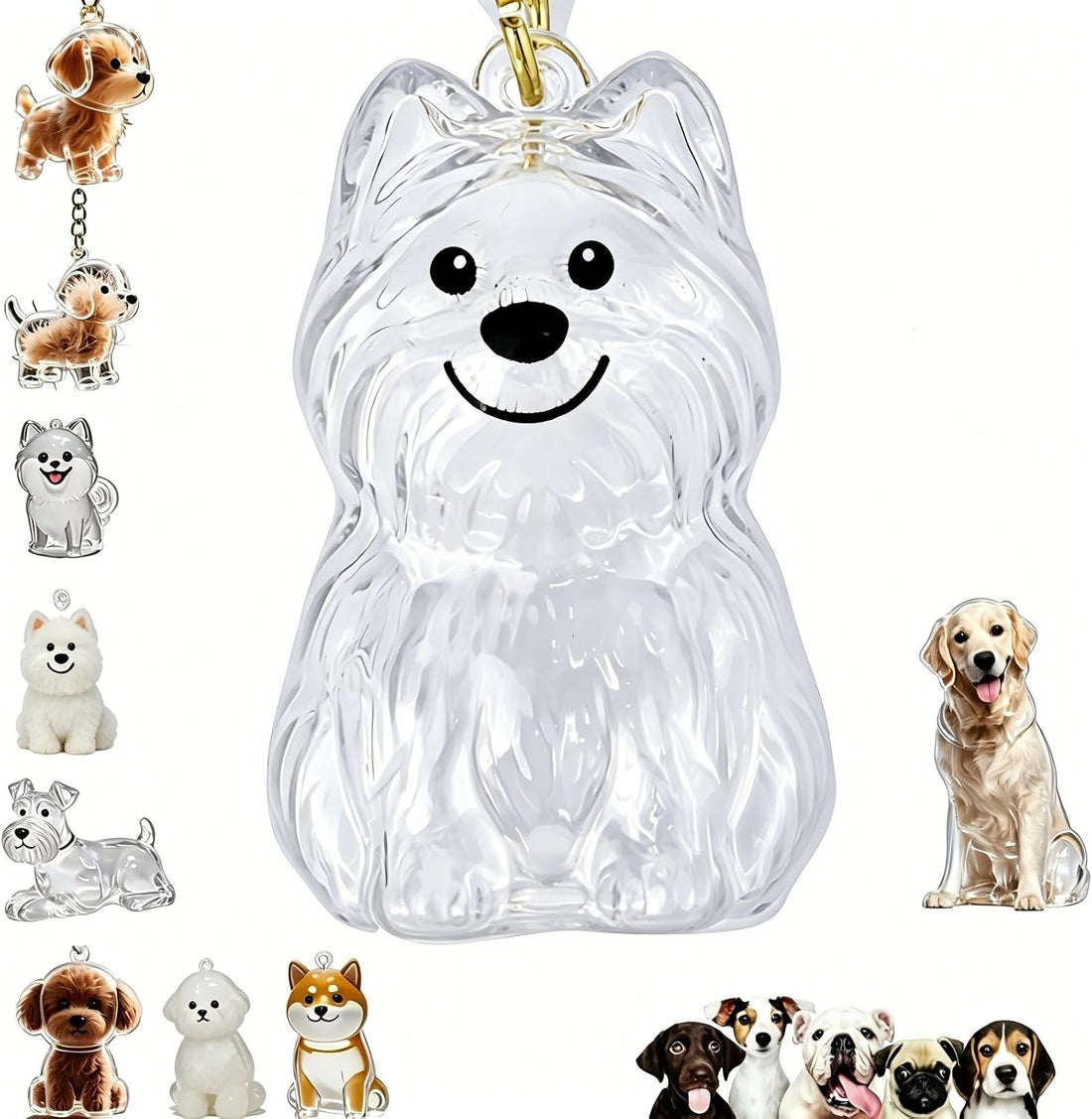 Dog Hair Collector Keychain Charm Memorial Storage Box,Pet Hairs
