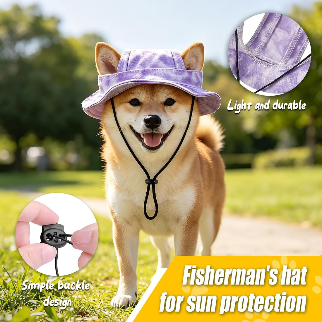 Dog Sun Hat, Hat for Dogs with Ear Holes, Pet Apparel Accessories