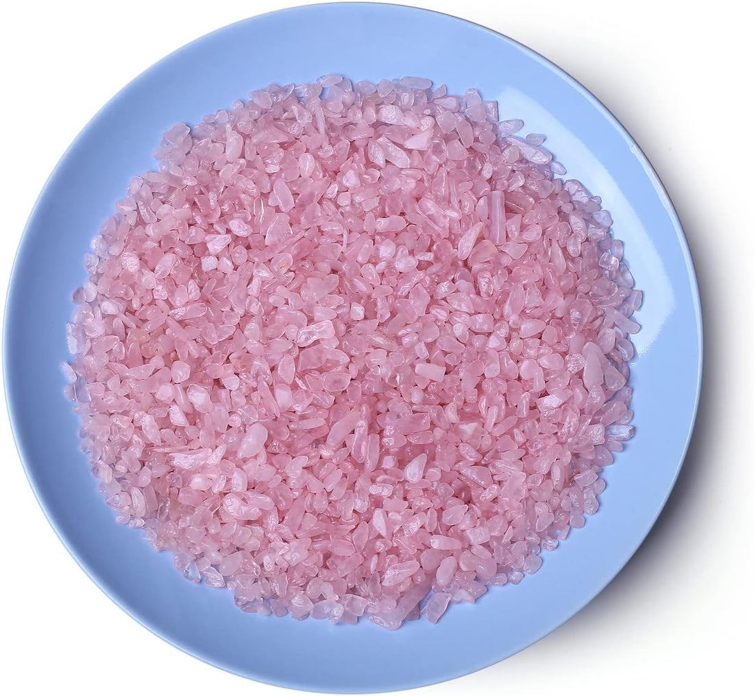 LAIDANLA Rose Quartz Crushed Stone Crystal Chips Bulk Natural