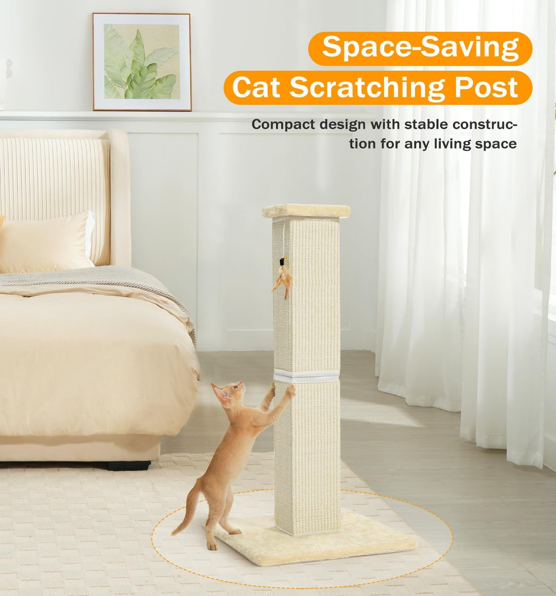 Made4Pets Cat Scratching Post for Indoor Cats, Sisal Cat Scratcher