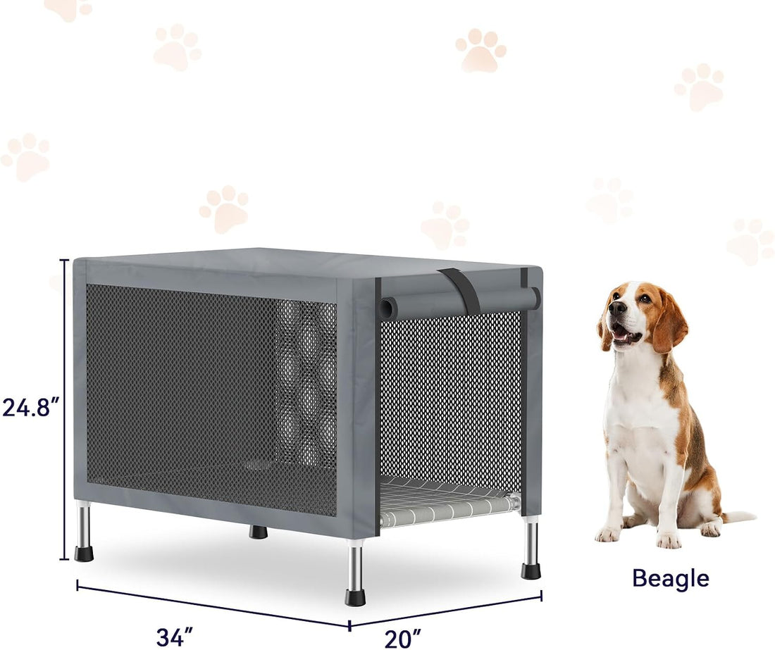 Medium Elevated Dog Crate with Removable Cover