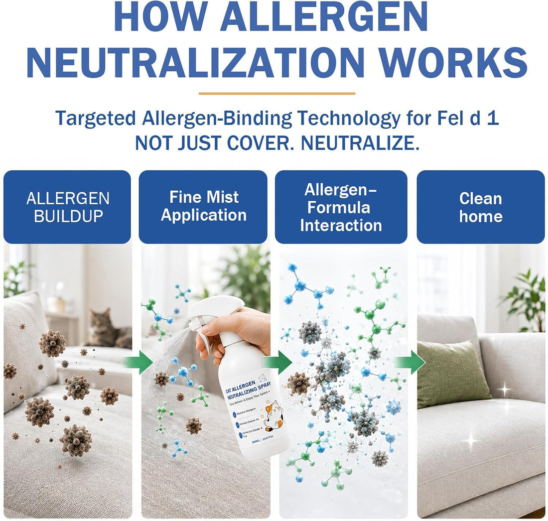 Cat Allergen Neutralizing Spray for Human & Home, Pet-Friendly Formula