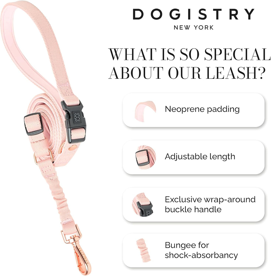 DOGISTRY - SoHo Walking Bundle - Blush Pink - Medium for Small Dogs