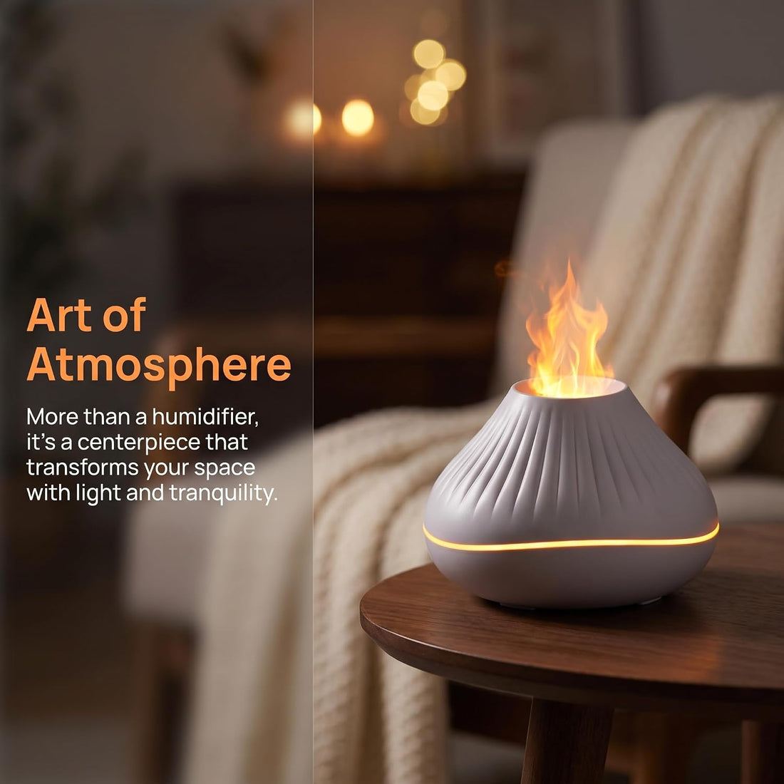 USB Powered Volcano Flame Diffuser Ultrasonic Humidifier