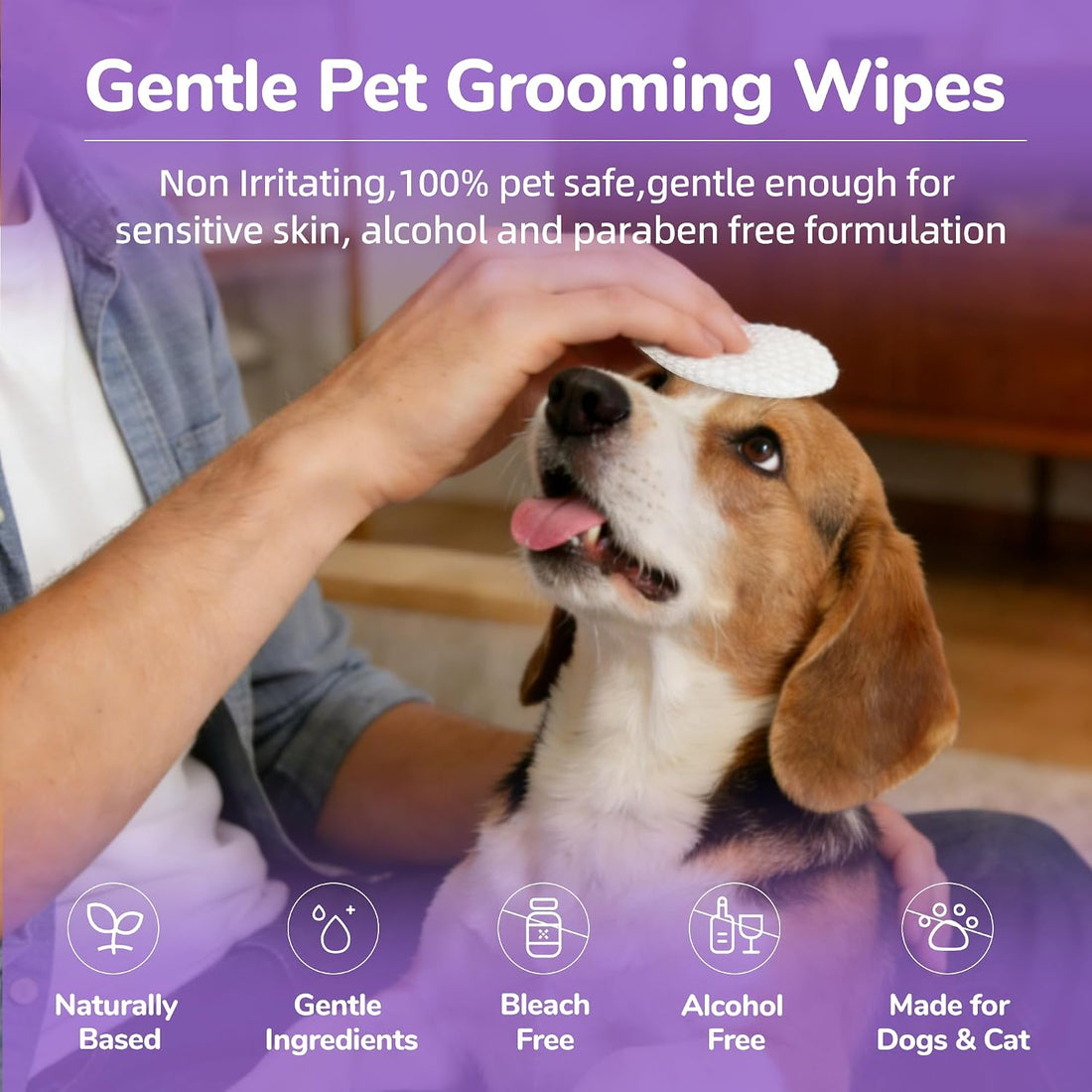 Dog Eye Wipes, 120 Count Cat Eyes Cleaning Wipes Gentle Pet Tear