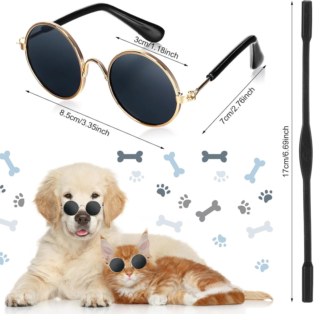 Jadive Small Dog Sun Hat with Ear Holes Dog Sunglasses