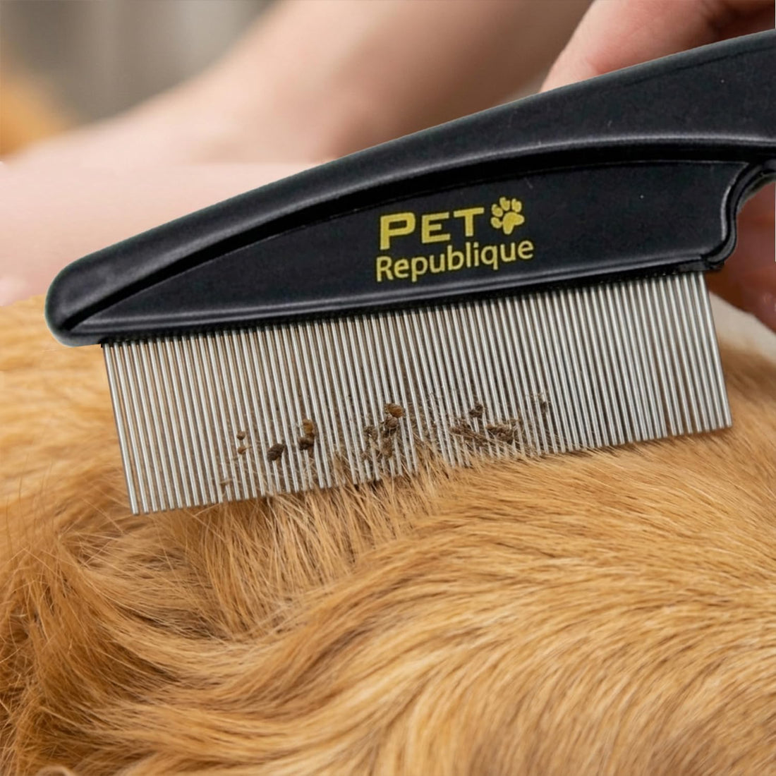 Pet Republique Dog and Cat Flea Comb - Fine and Flexible Pins