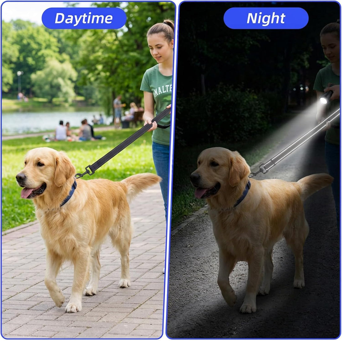 Amabro 2PCS Double-End Safety Clips Adjustable Dog Collar Backup