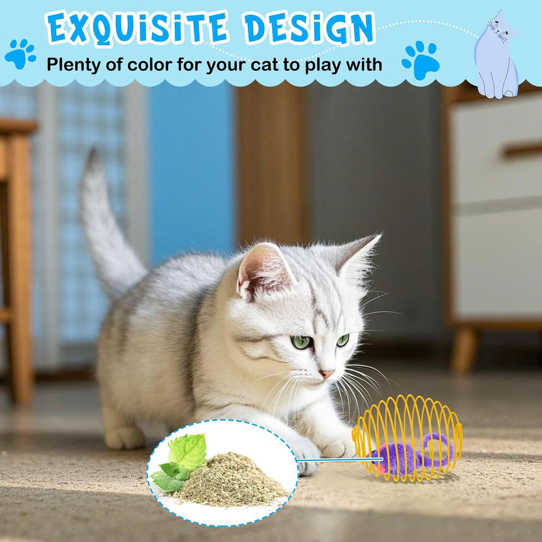 Jecery 5 Pcs Cat Toys Spring