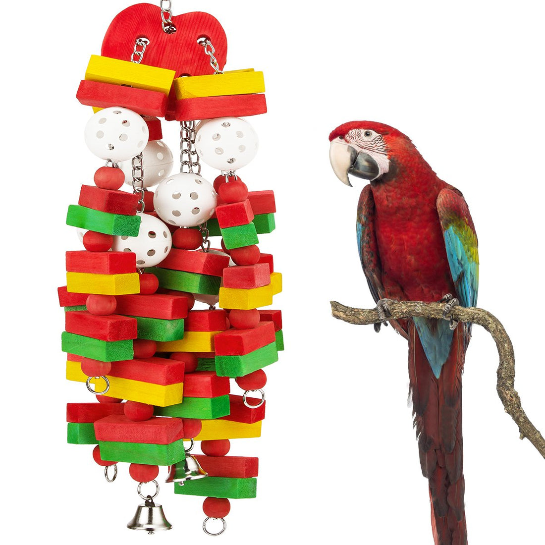 MEWTOGO Large Bird Parrot Toys for Cockatoos African Grey Macaws