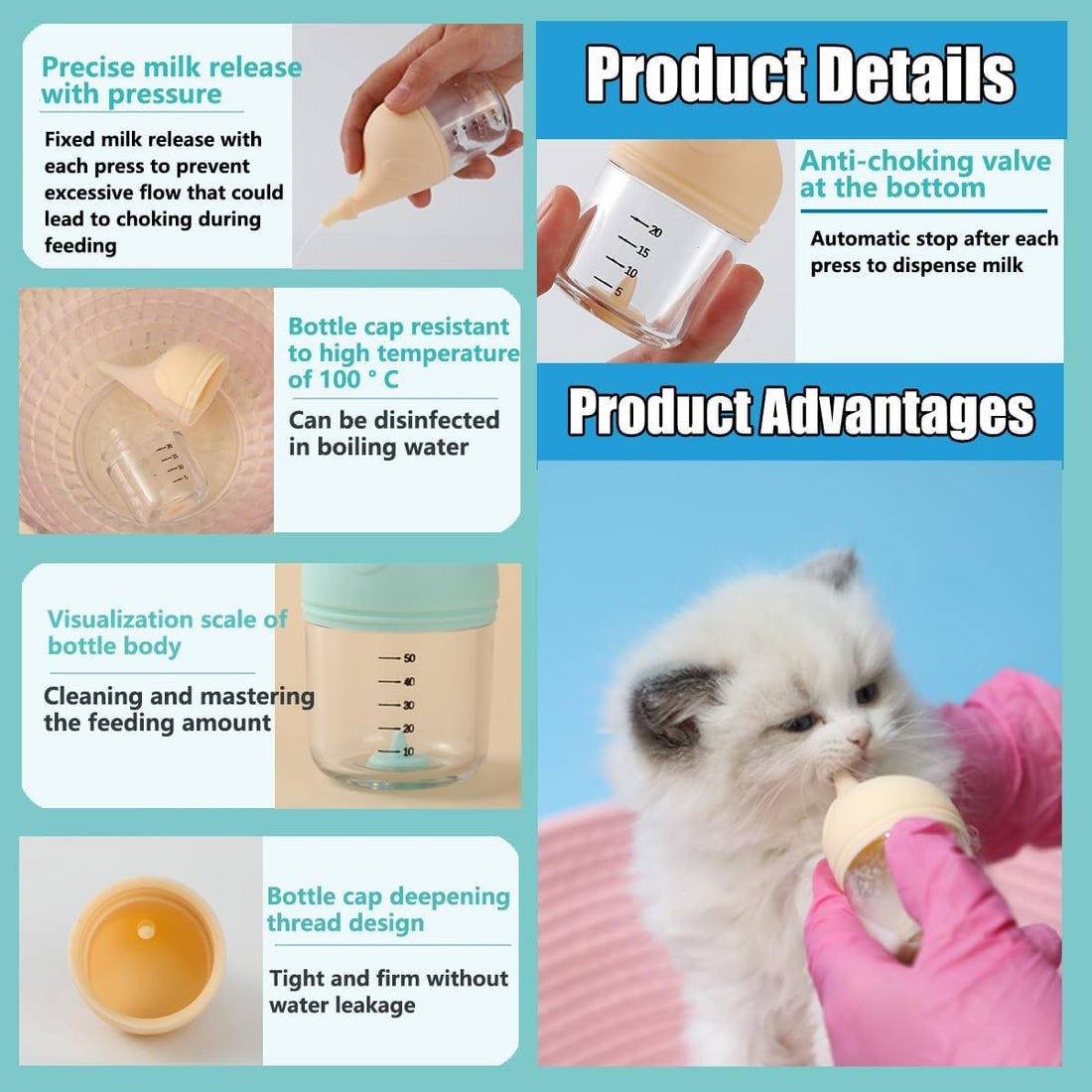 Kitten Bottle Feeding Kit for Nursing