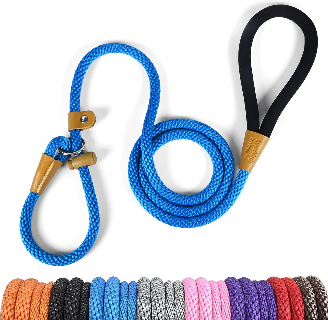 lynxking Dog Leash Slip Lead, Braided Padded Loop Leash 5ft 6ft 8ft