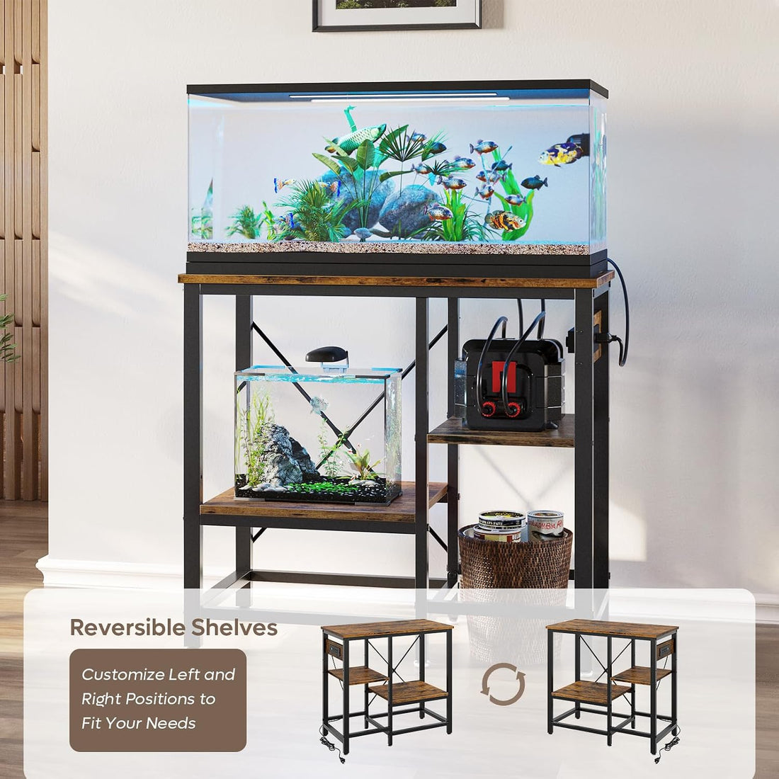Bestier 20-29-37 Gallon Fish Tank Stand with Power Outlet