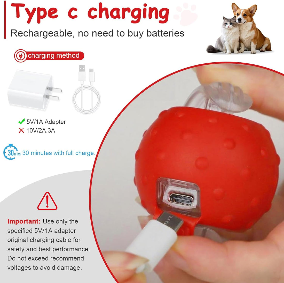 Interactive Cat Toys Smart Ball for Cats & Dogs! Now with 2 Rapid