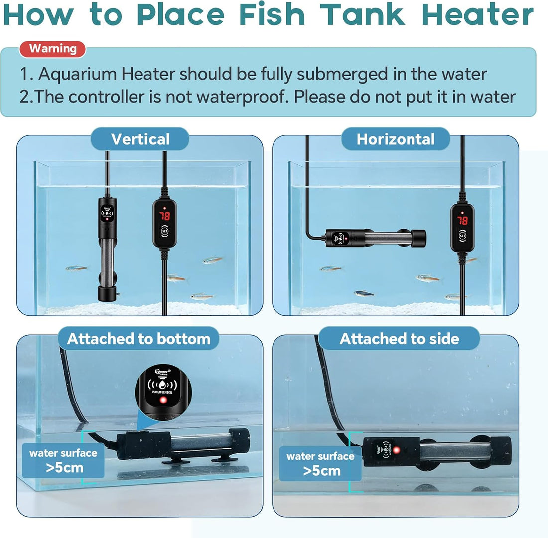 hygger 50W Submersible Aquarium Heater with Digital Temperature