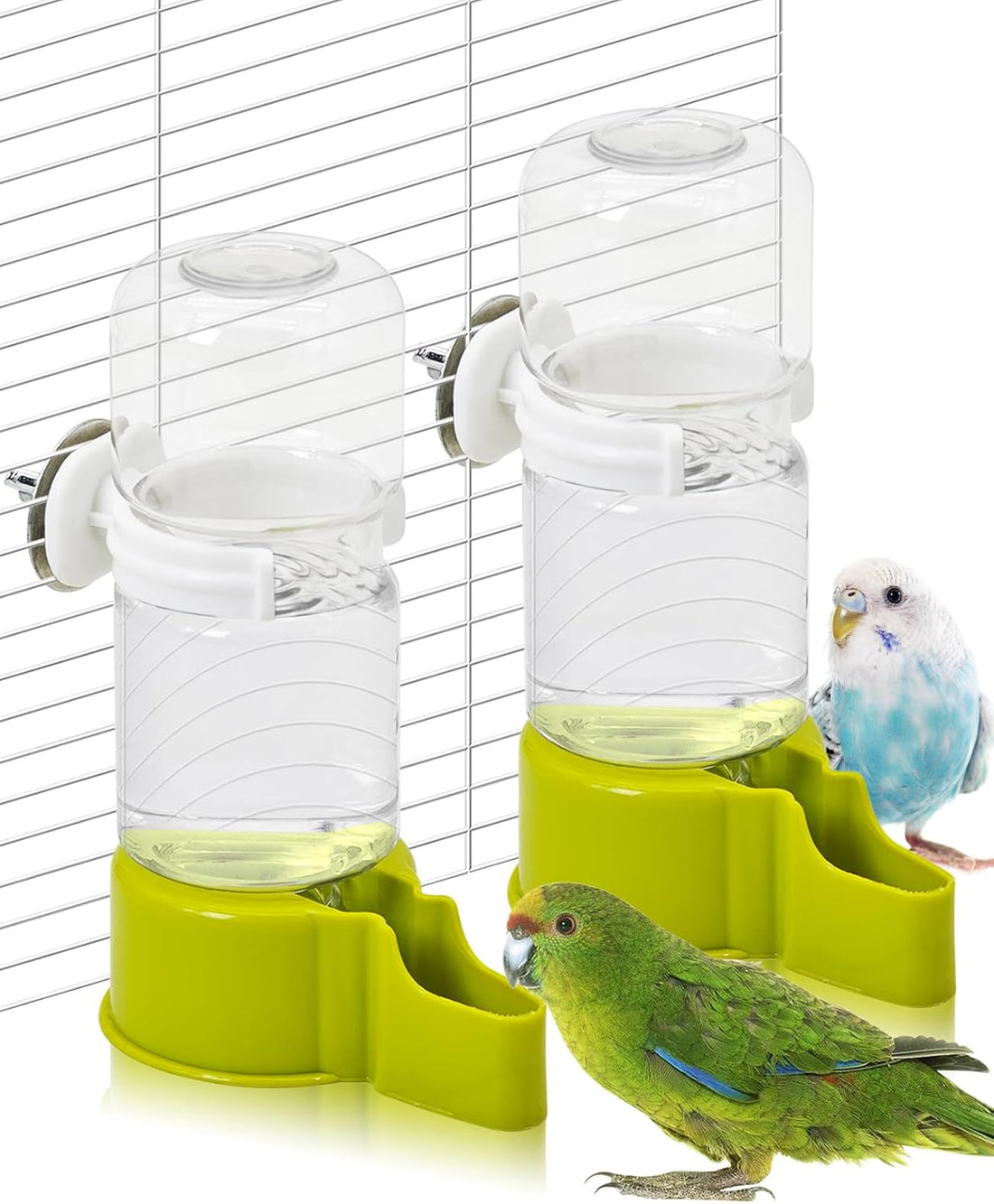 BNOSDM Bird Water Dispenser 2 Pcs Automatic Parakeet Cage Feeder No