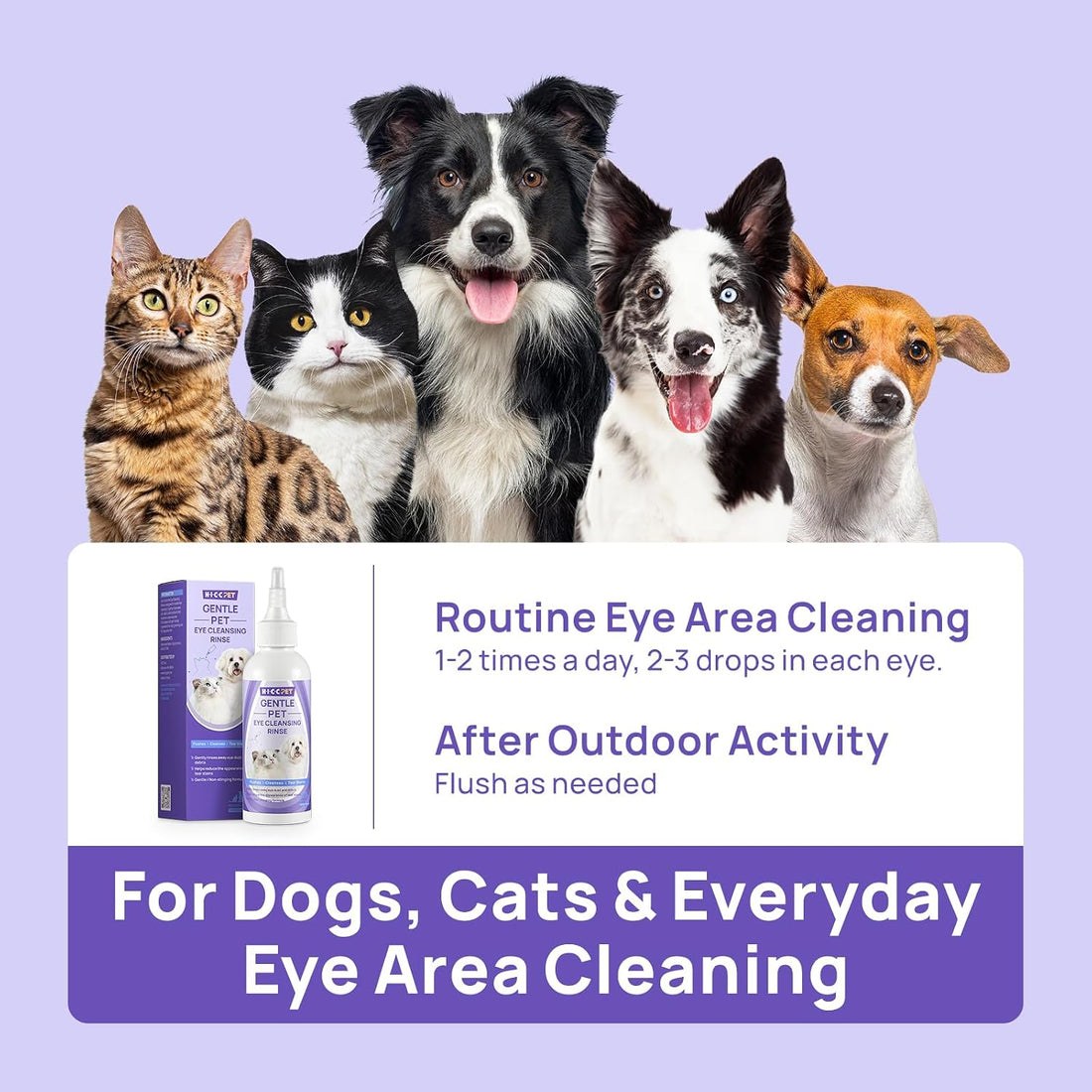 HICC PET Eye Area Cleansing Liquid for Dogs & Cats