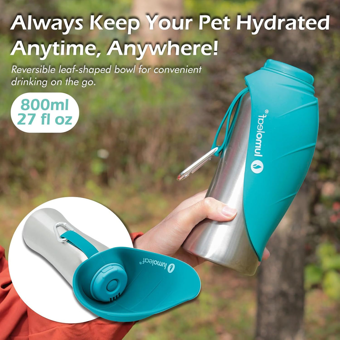 LumoLeaf Portable Dog Water Bottle 27 OZ