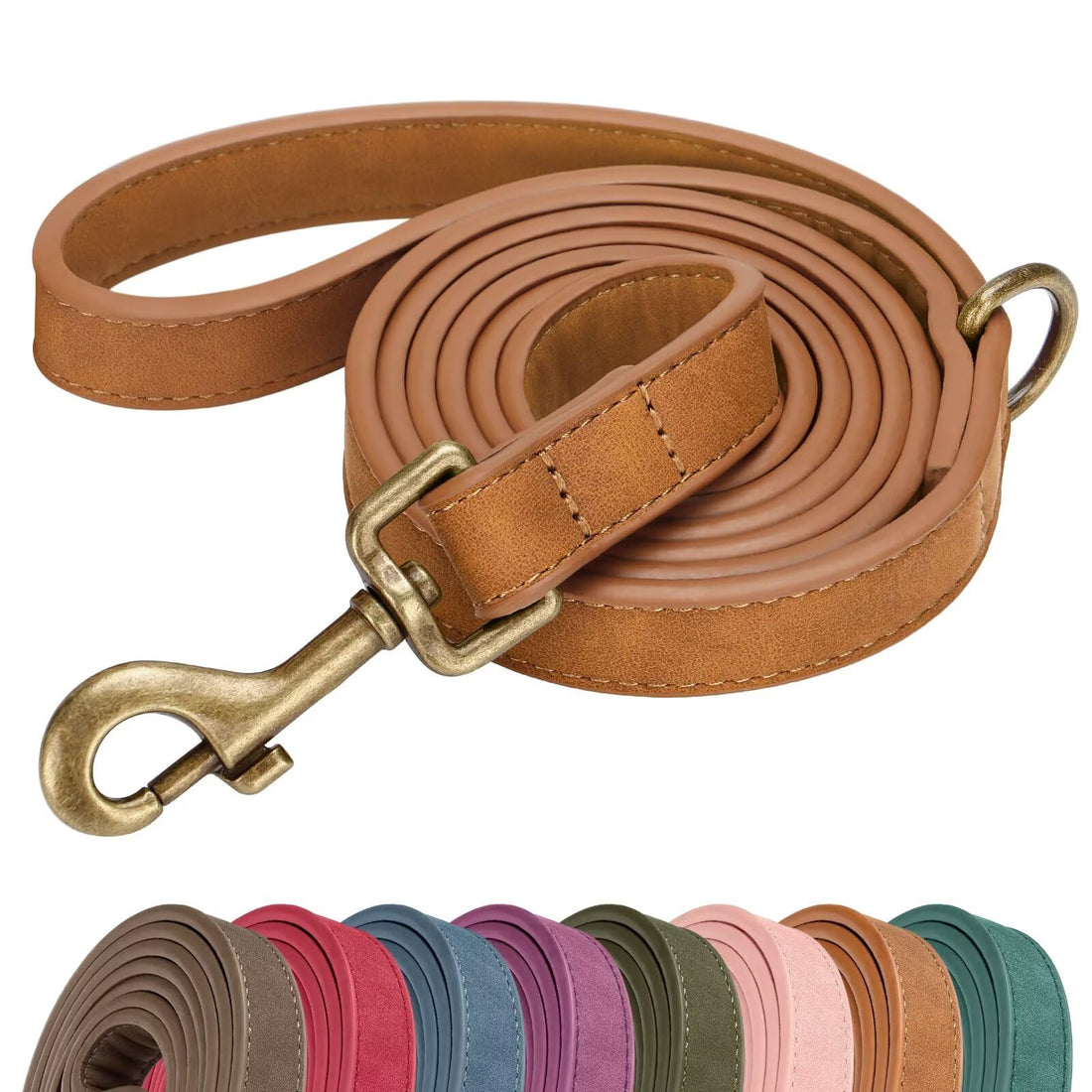 Didog Stylish PU Leather Dog Leash for Medium Dogs