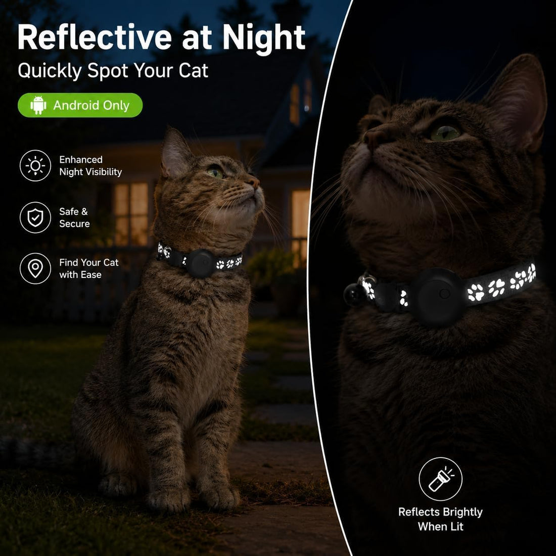 Pet Tracker,GPS Collar for Cats Smart tag,Waterproof Compatible