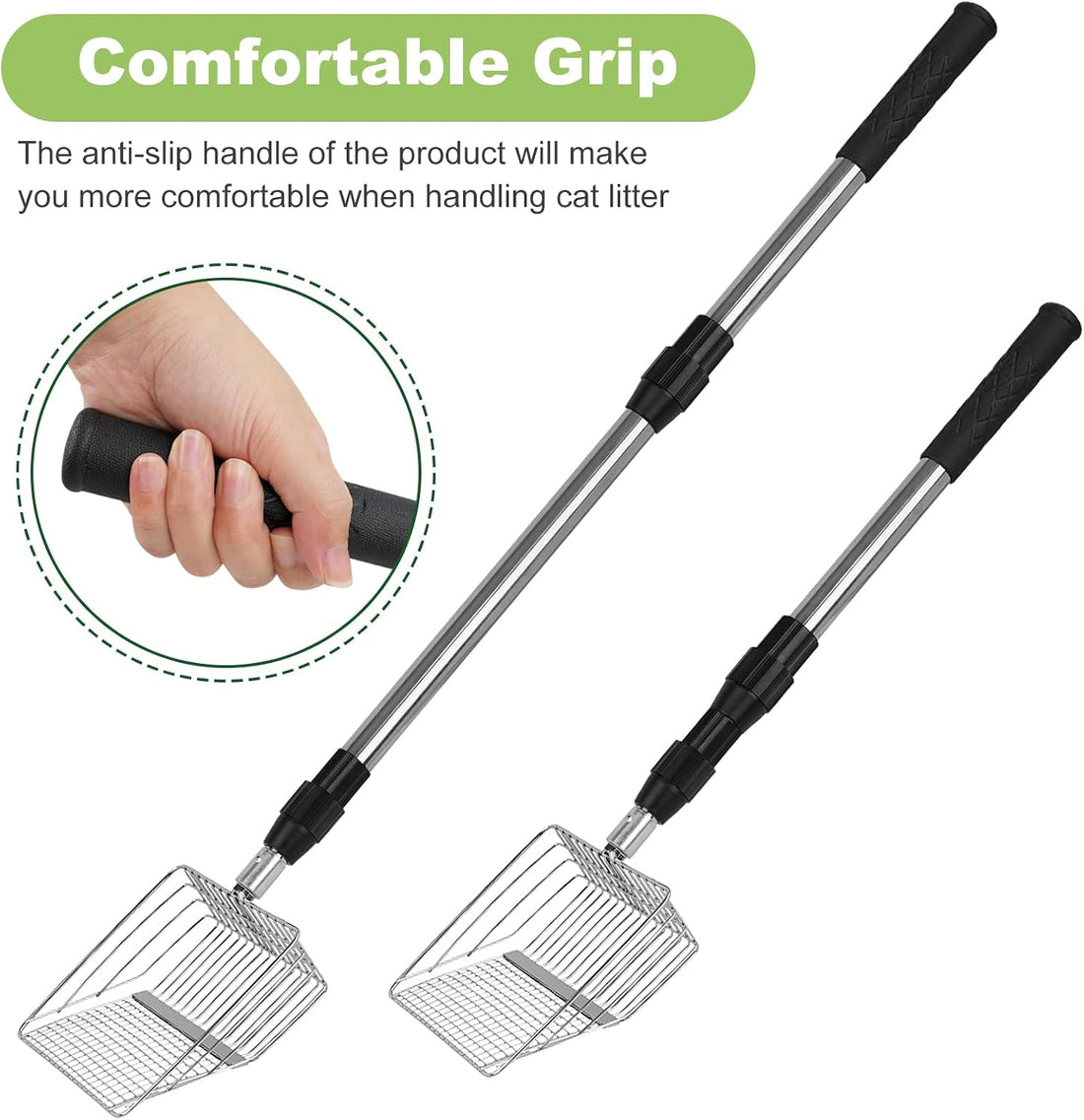 XBX Long Handle Cat Litter Scoop with Holder