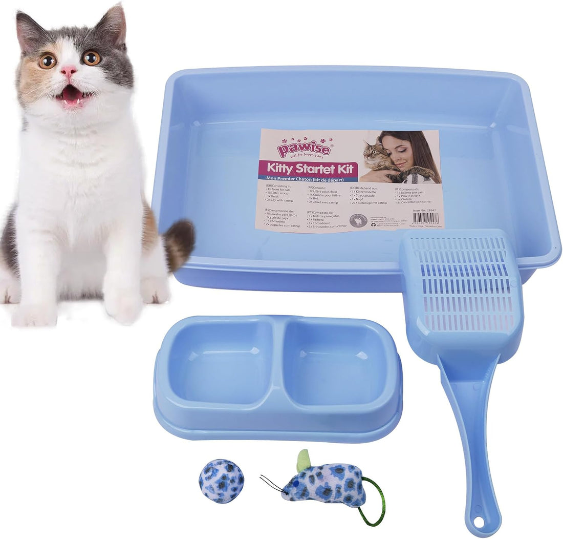 PAWISE Small Cat Litter Box,14.3 x 10.6 x 2.5 Kitten Litter Box