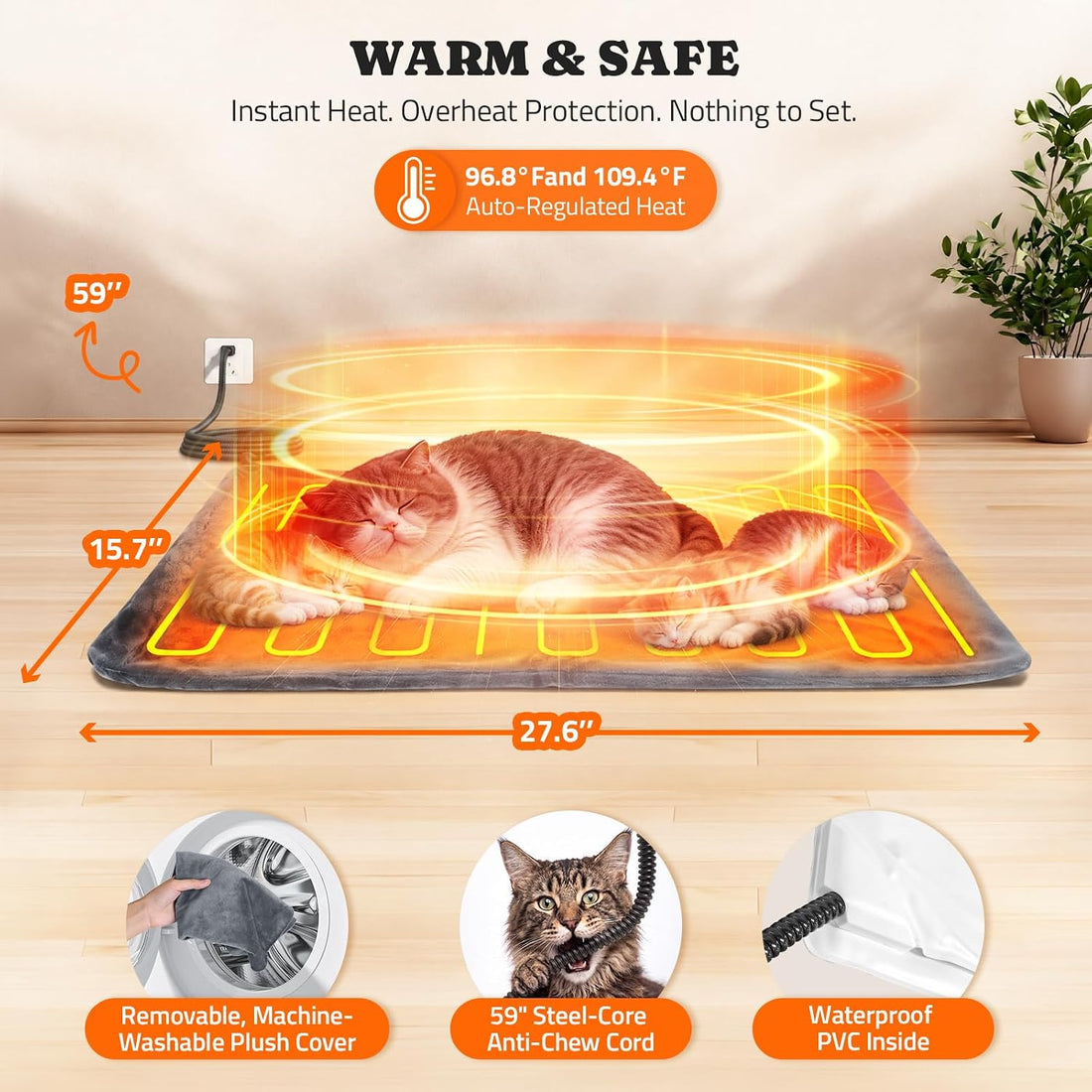 Pawtners 32'' XXL Heated Outdoor Cat House for Outside feral Cats