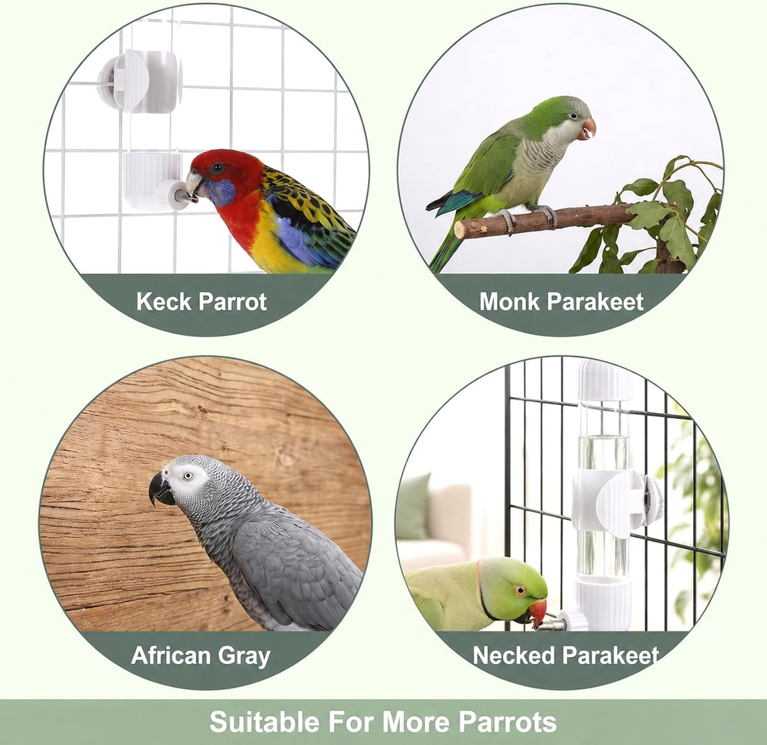 7.4 Fl Oz No Mess Bird Water Feeder, Auto Parrot Cage Water Dispenser