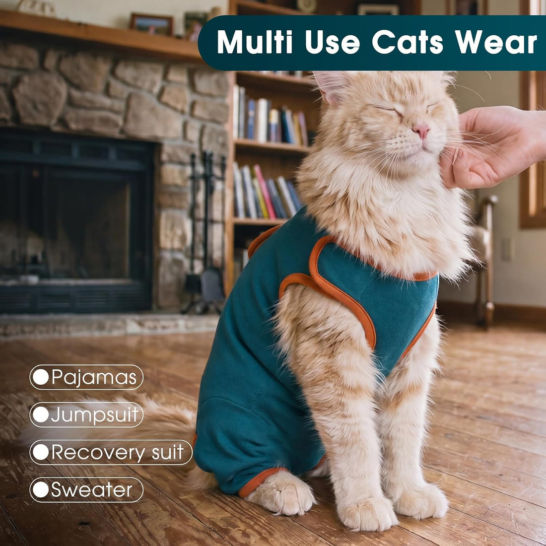 DENTRUN Cat Recovery Suit - Post-Surgery Onesie with Hind Legs