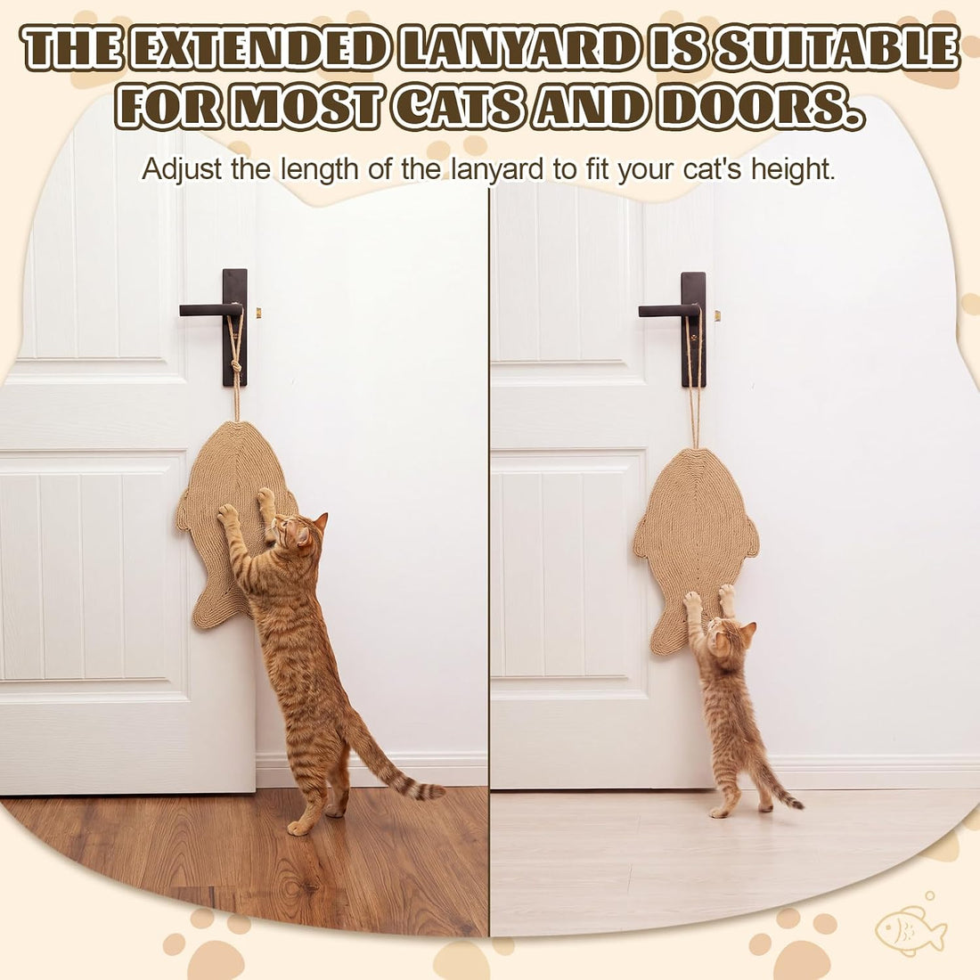 Junkin 2 Pack 16.5x6.3inch Sisal Hanging Cat Scratcher for Door Knob