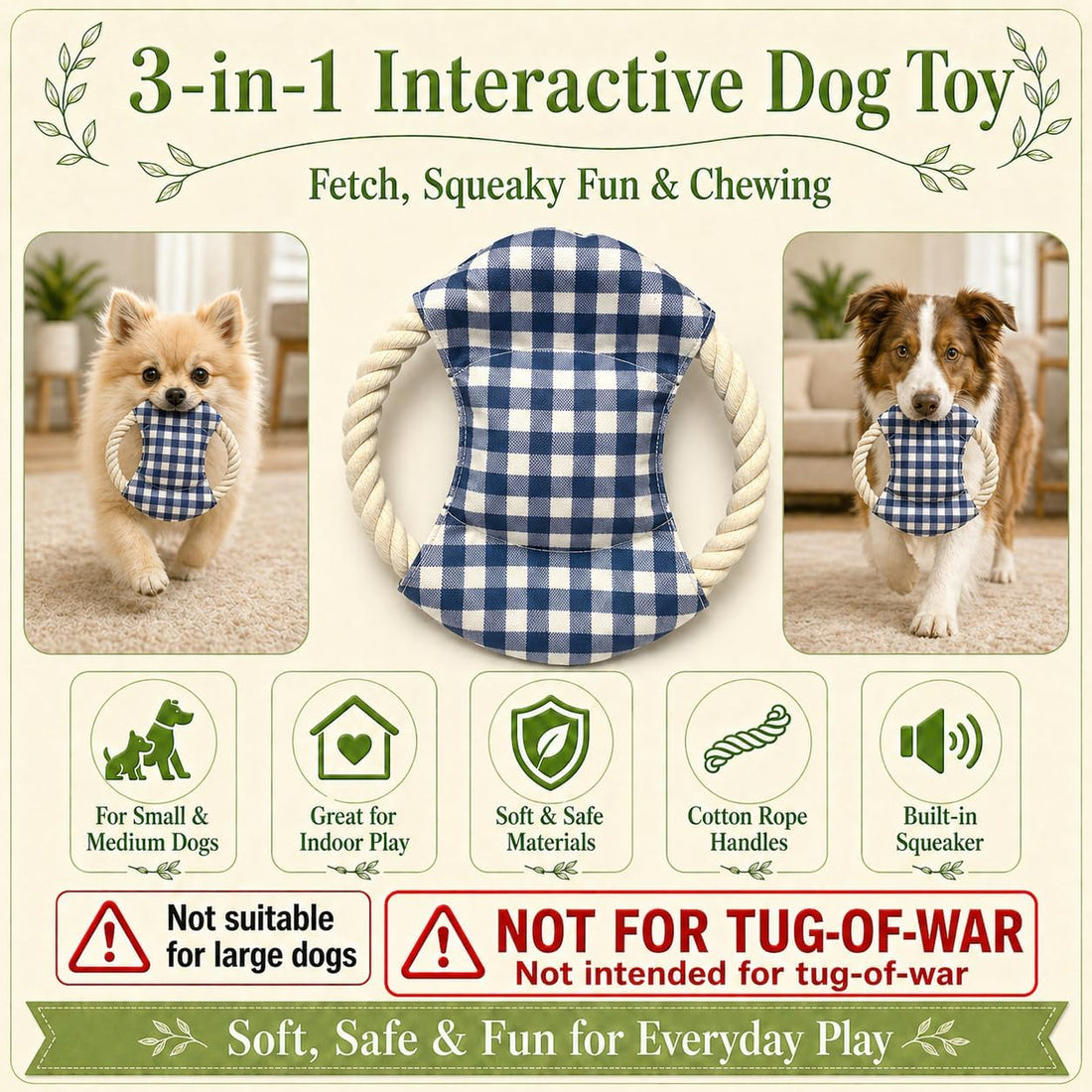 Dog Frisbees Cotton Rope Toys Flying Discs, Teething