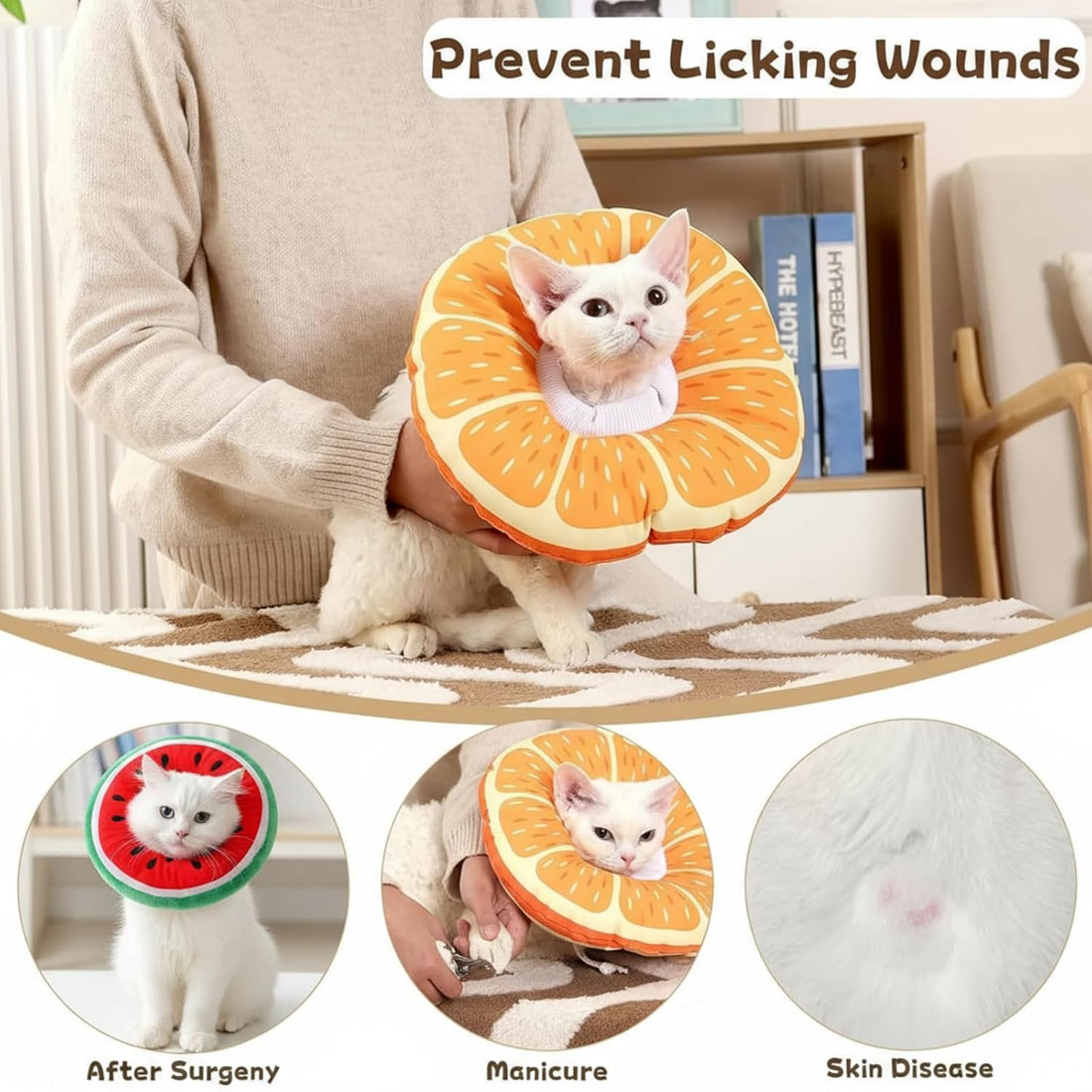 Frienda 2 Pack Adjustable Cat Cone Collar Soft Small Cat Recovery