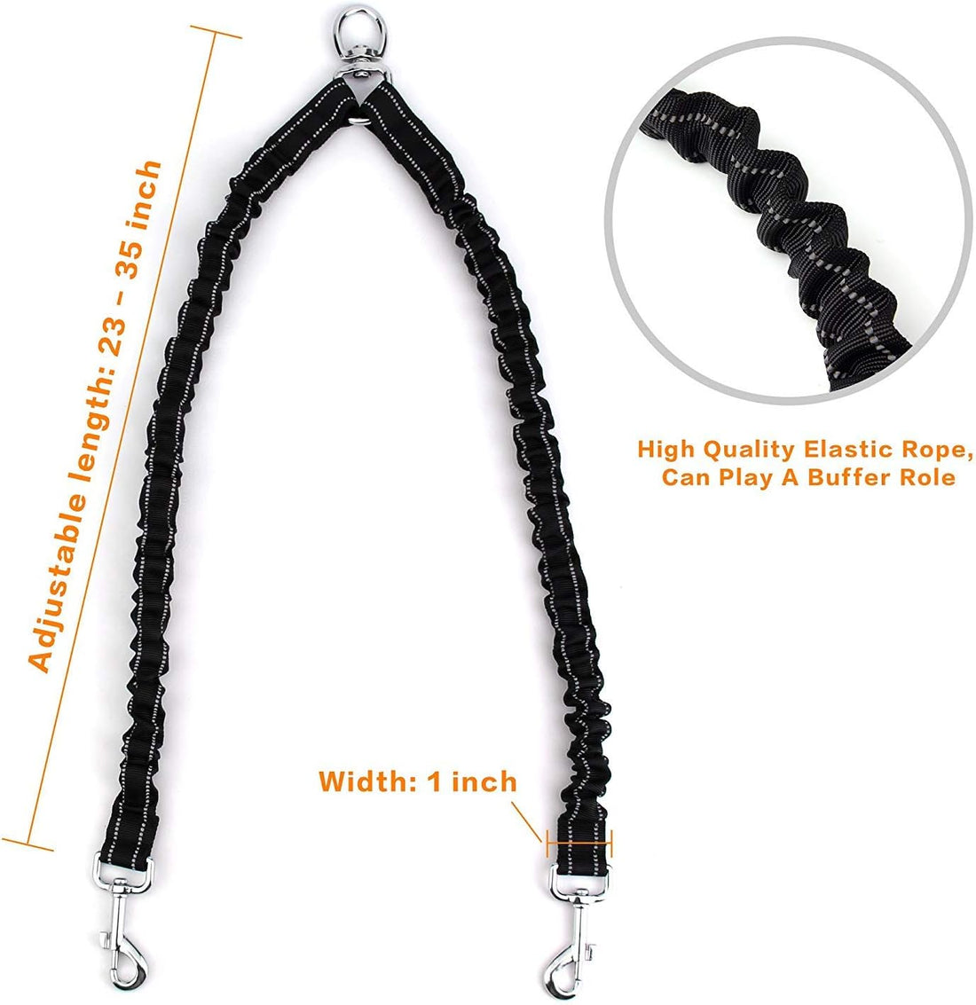 Double Dog Leash for Two Dogs - No Tangle