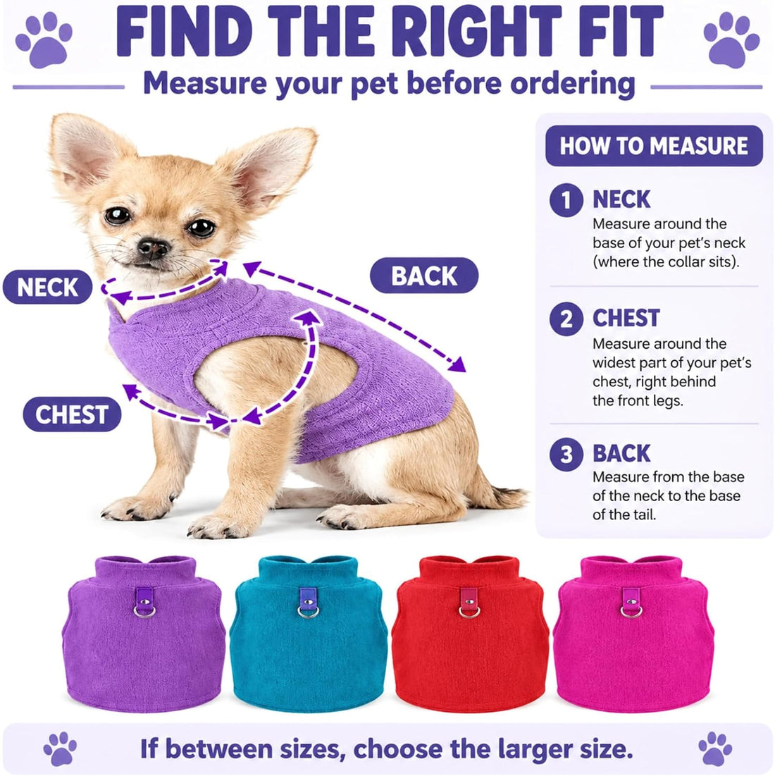 Satinior 4 Pcs Stretch Fleece Dog Sweater