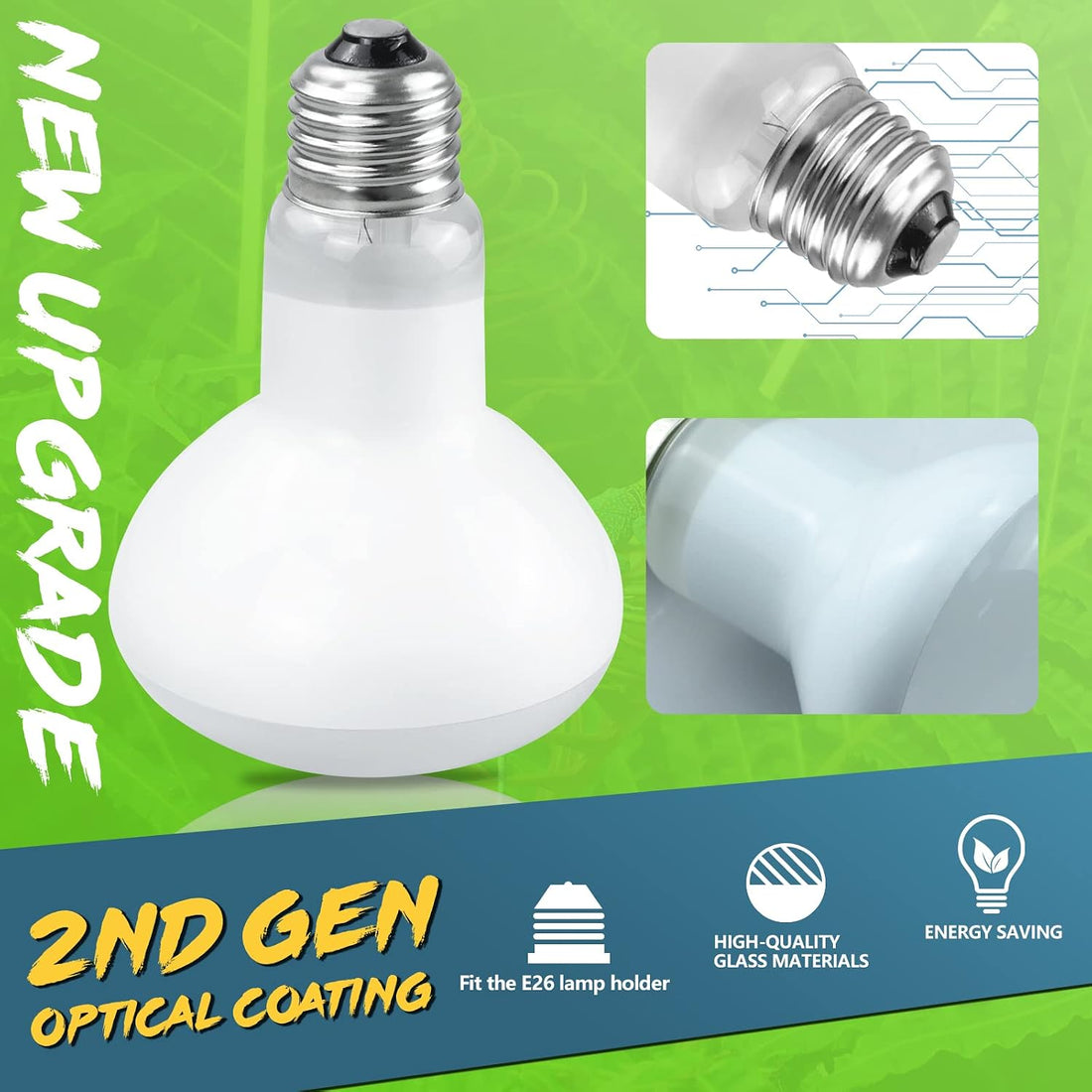 LUCKY HERP 4 Pack 100W Reptile Heat Lamp Bulb