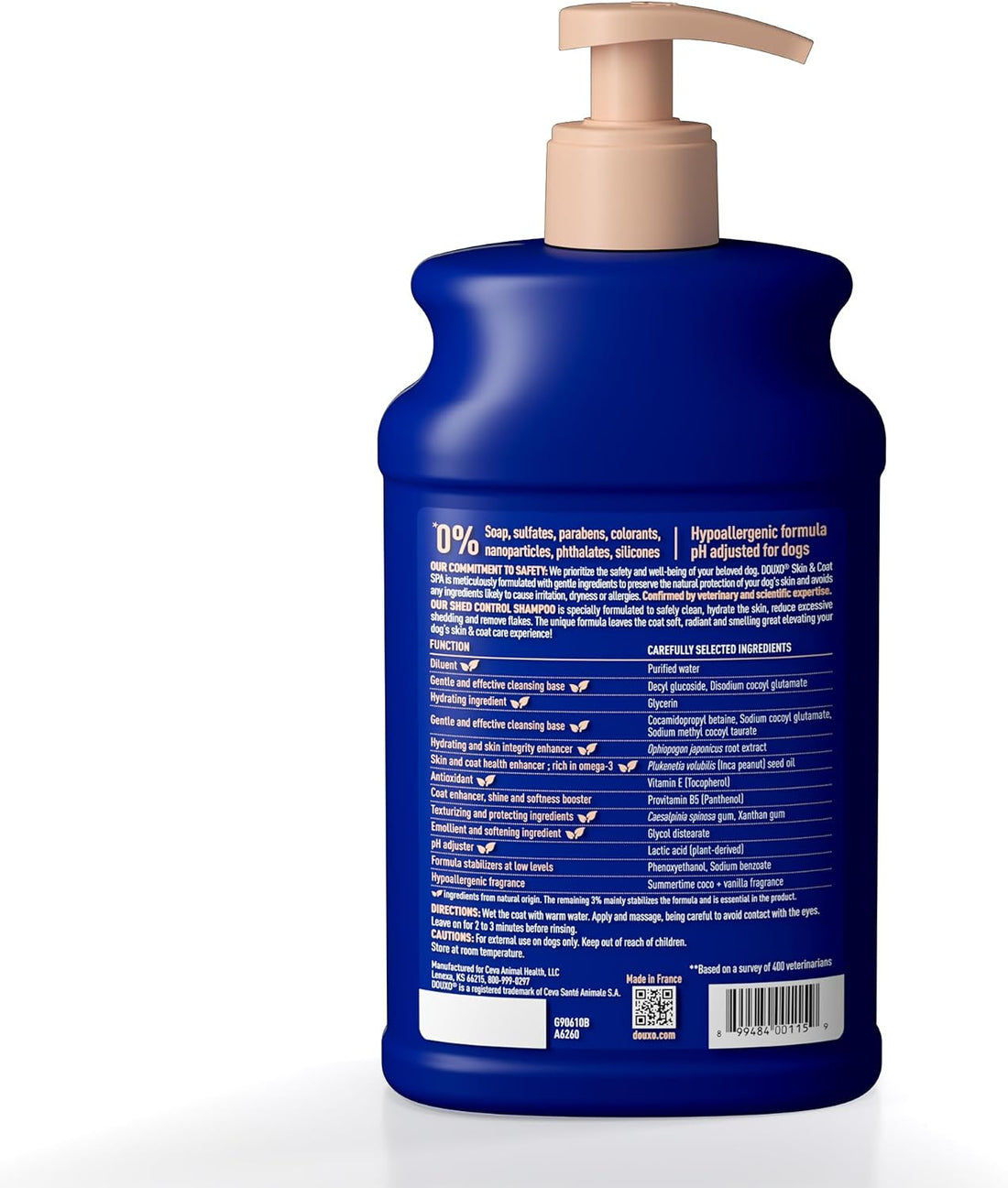 DOUXO SPA Shed Control Dog Shampoo, 16 fl oz