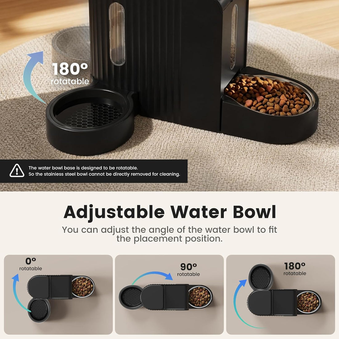 Dog Water & Food Dispenser Set, Gravity Automatic Pet Feeder, 4L x 2