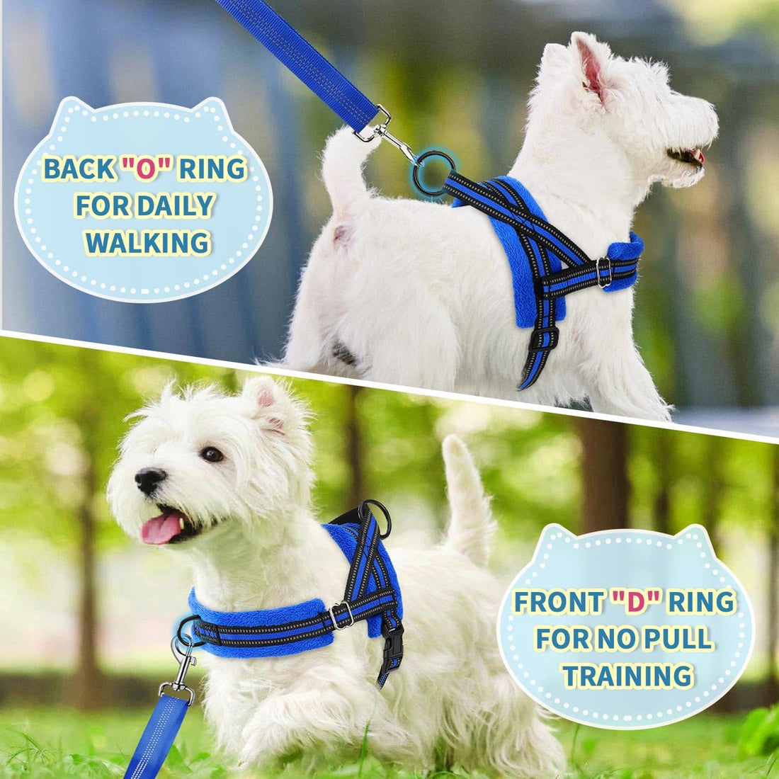 Lukovee Small Dog Harness and Leash Set, No Pull Soft Padded
