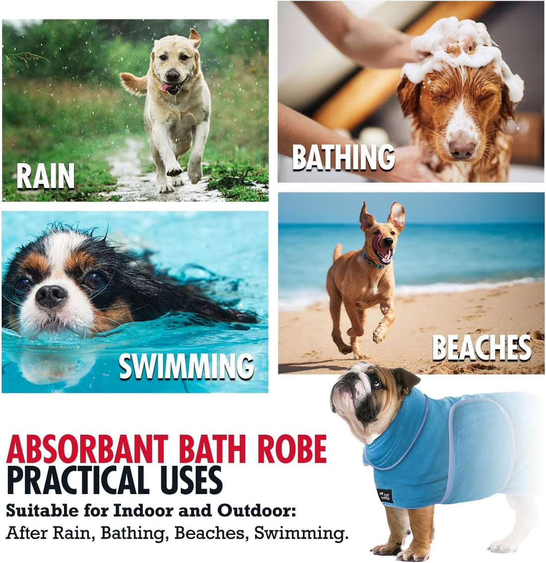 Tuff Pupper Fast Drying Dog Bath Robe