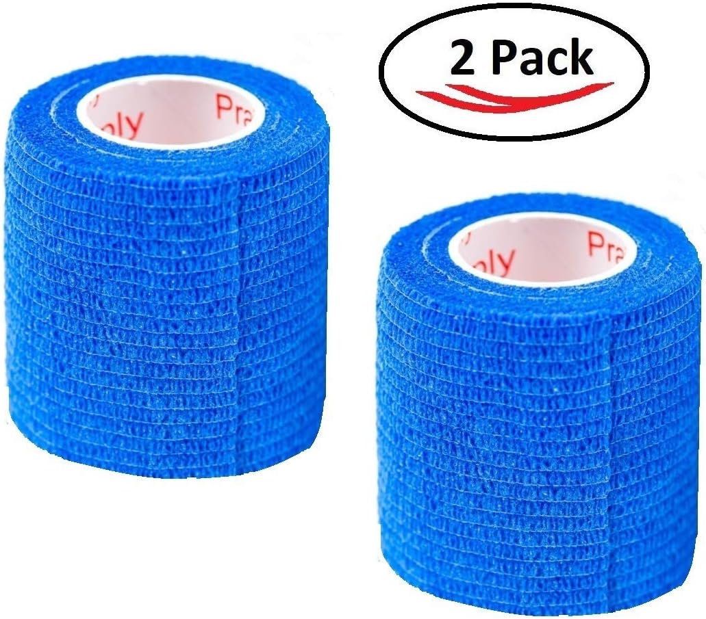 2 Inch Self Adhesive Bandage Wrap & Athletic Tape - 2Pk, Blue