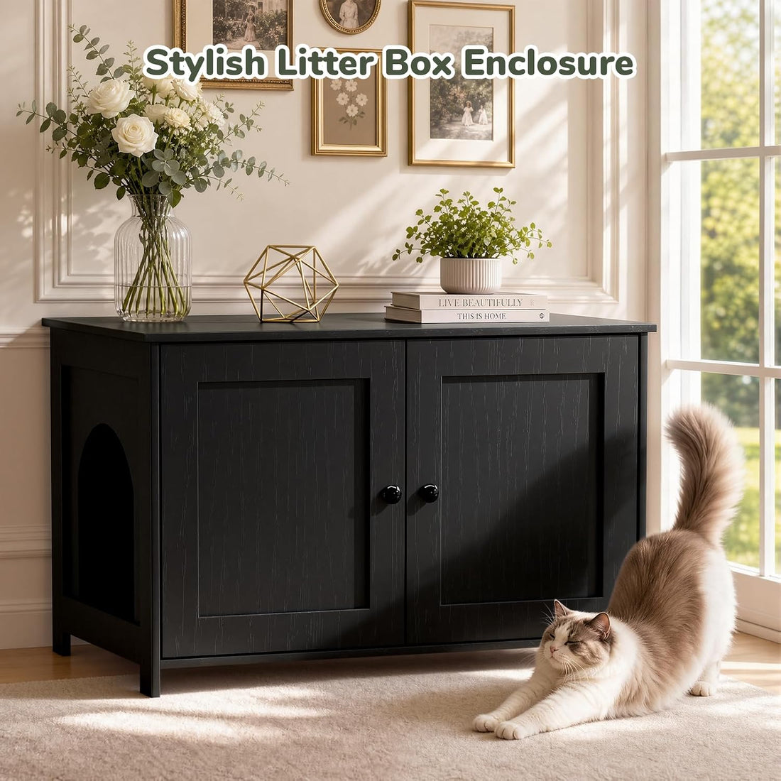 Hidden Cat Litter Box Enclosure Furniture