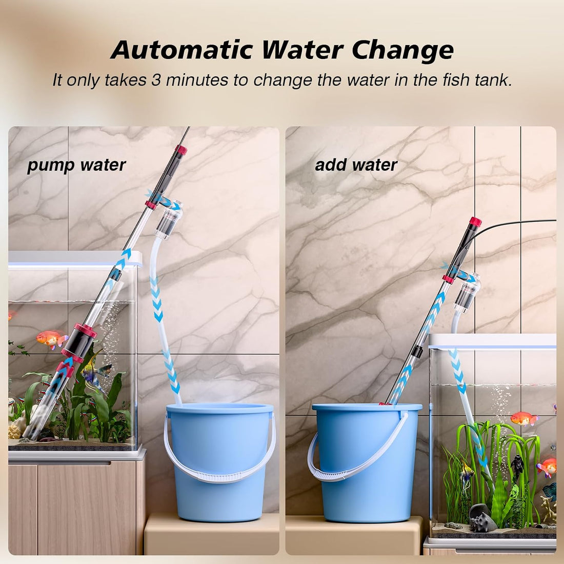AKKEE Aquarium Vacuum Gravel Cleaner