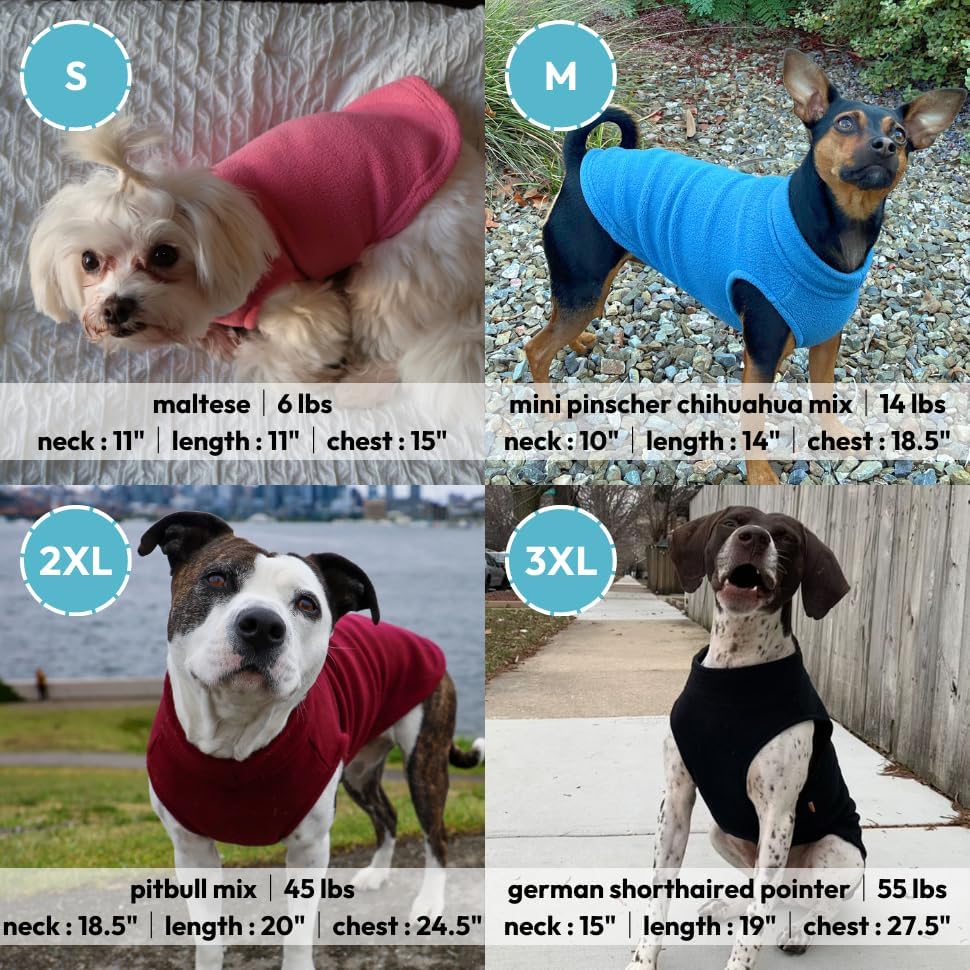 Gooby Stretch Fleece Vest Dog Sweater, Red, Medium