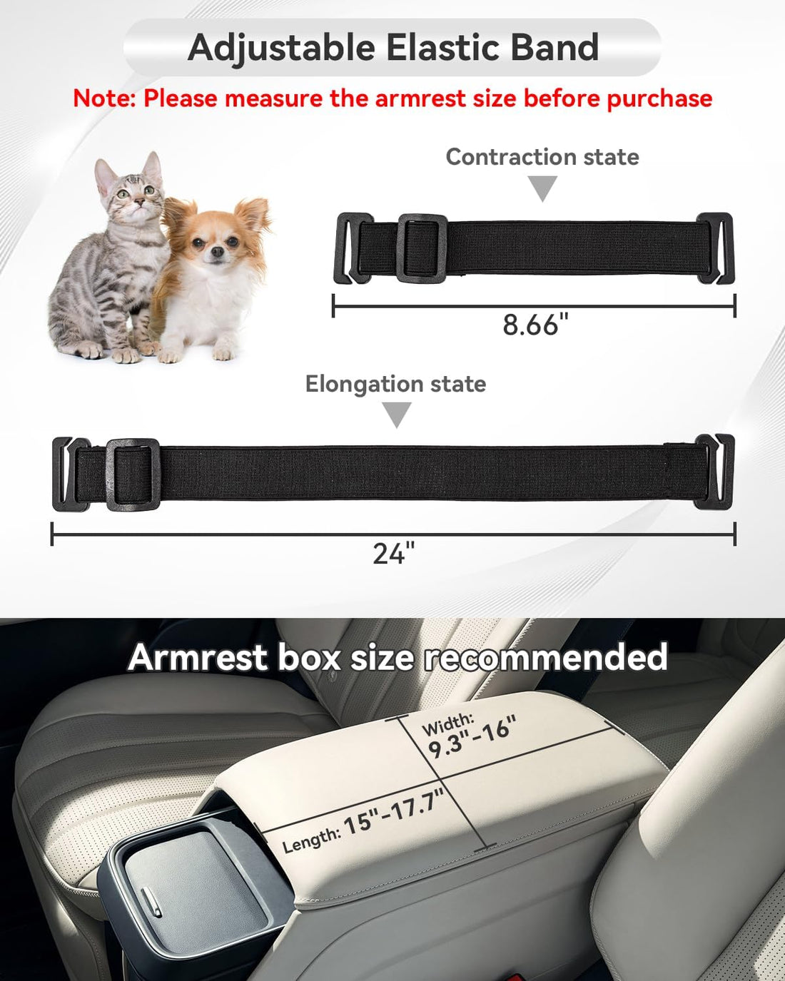 PETSFIT Center Console Dog Car Seat with Adjustable Seat-Rail Anchor