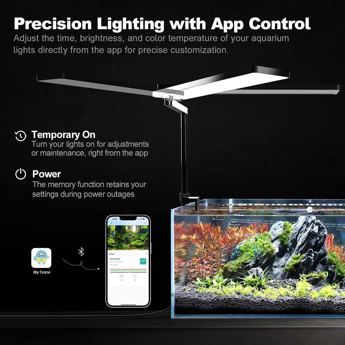 FZONE Solo Series Nano Aquarium Light for Freshwater and Planted Tanks