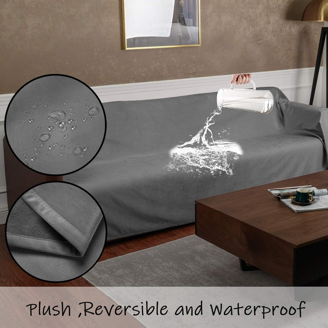Ameritex Pet Bed Blanket Reversible 100% Waterproof Velvet Super Soft