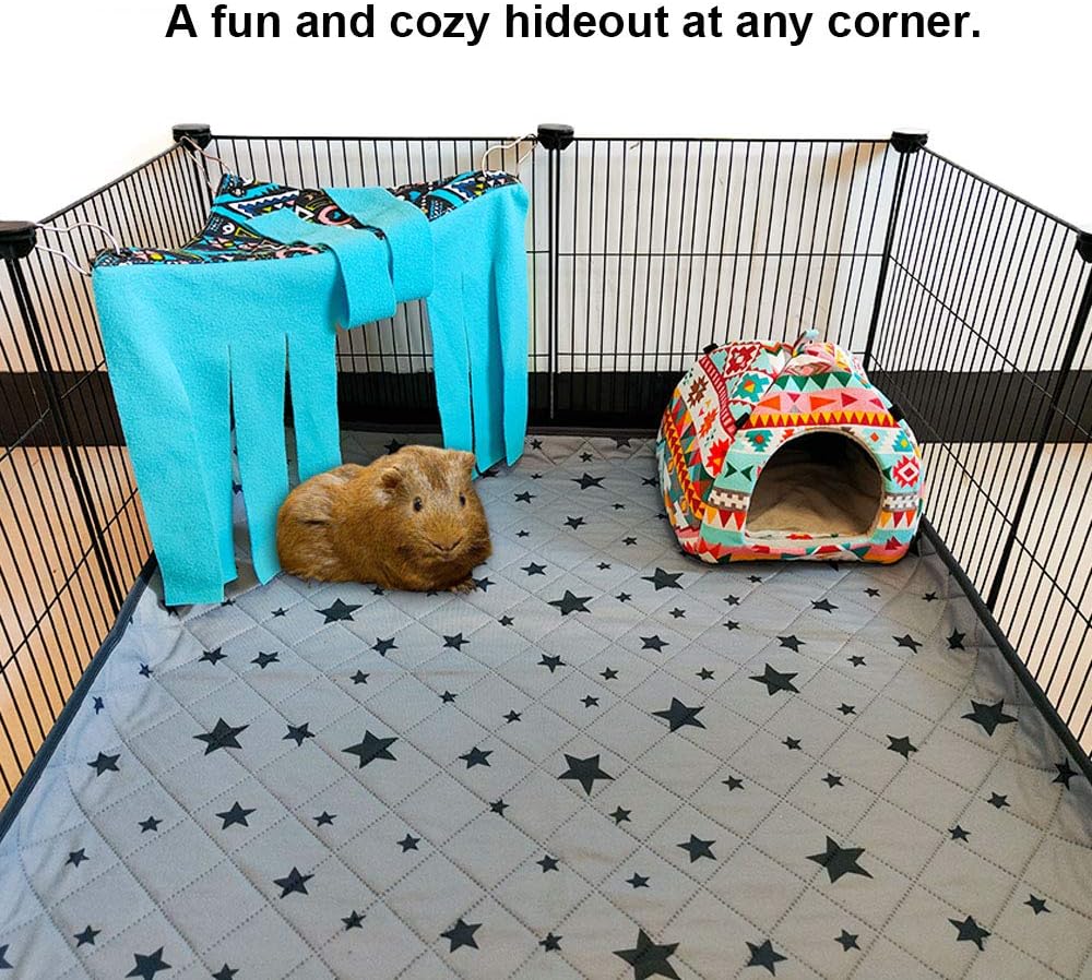 RIOUSSI Guinea Pig Hideout Hideaway Corner Fleece Toys Cage