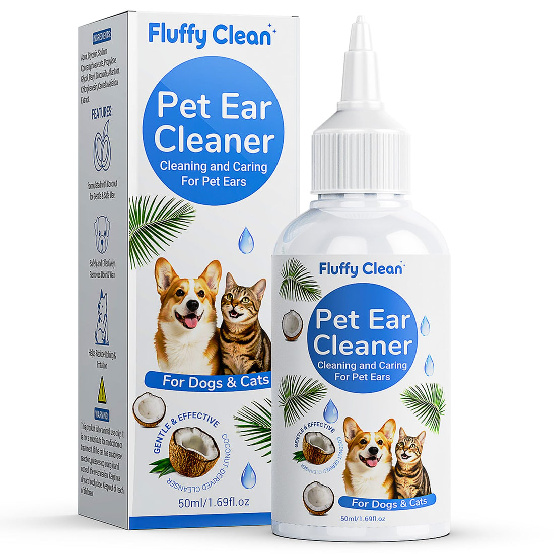 Fluffy Clean Dog Ear Cleaner - Pet Ear Wash
