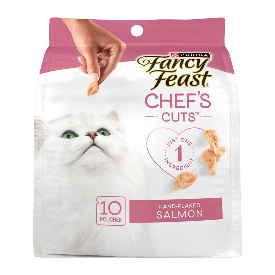 Purina Fancy Feast Purely Hand-Flaked Salmon Cat Treats, Real Fish